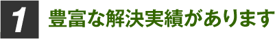 豊富な解決実績があります